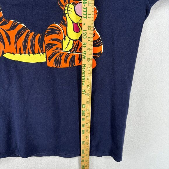 WINNIE THE POOH Shirt Adult L Tigger Butterfly Disney Short Sleeve Cotton Blue - Picture 12 of 13